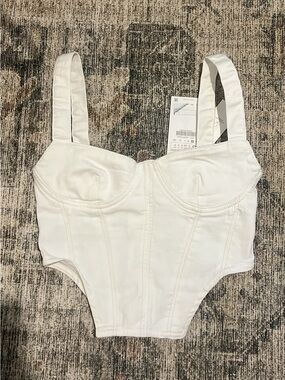Zara White Jean Top